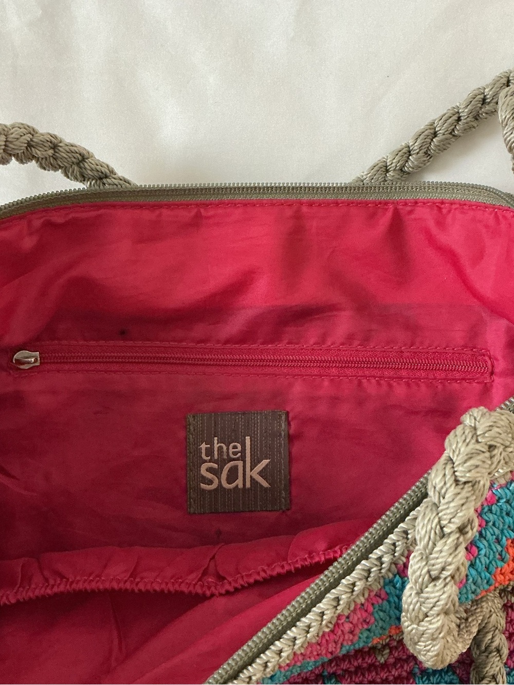 The Sak Multicolor Zigzag Crochet Tote with Purple Base - Picture 8 of 15